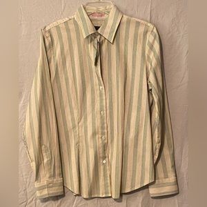 NWT The Limited Blouse/Shirt; Pink/Black Stripe/Large